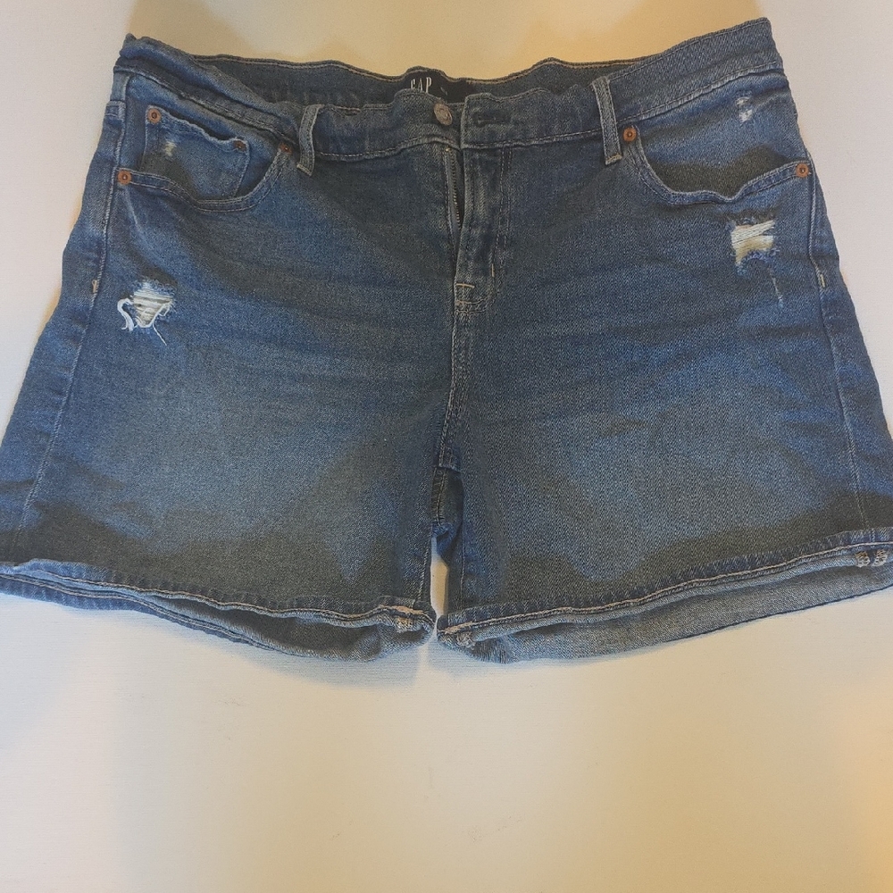 GAP Women's Distressed Blue Jean Shorts 16